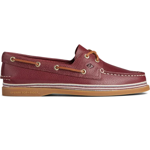 Women's Sperry Top-Sider Authentic Original Tumbled Leather Boat Shoe - Size: 8.5, Brown