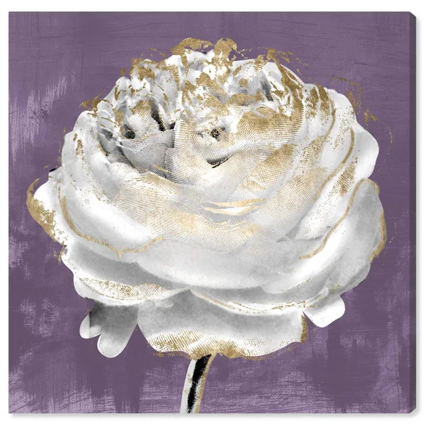 Runway Avenue Floral and Botanical Wall Art Canvas Prints &Lilac Ranunculus& Florals - Purple - White, Size: 30 x 30