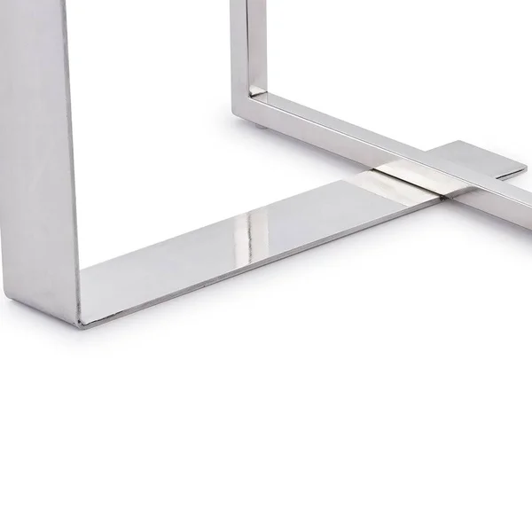 Zuri Modern Carmesi End Table - Red Opaque Glass with Polished Stainless Steel Base