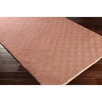Bungalow Rose Waverly Hand-Woven Neutral/red Area Rug - Size: Rectangle 5' x 7'6 inch