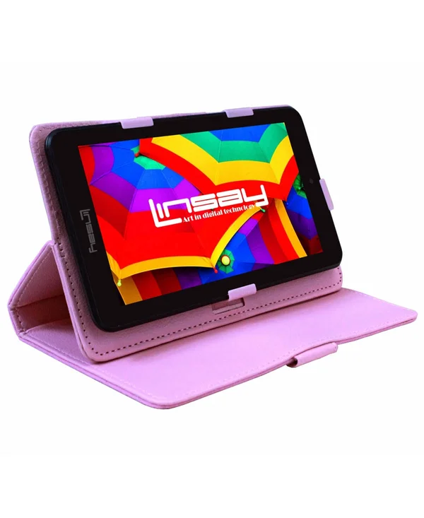 Linsay 7x22 32GB Android 10 Tablet with Protective Case - Pink