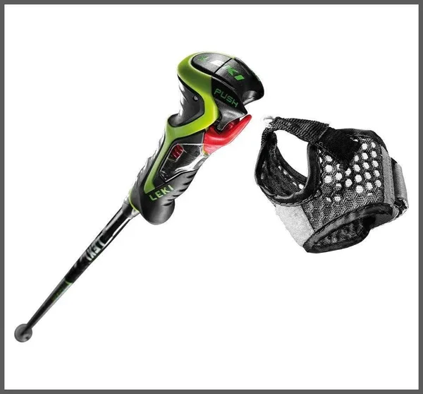 Leki Airfoil 3D Ski Poles Black Green, 125cm 50in