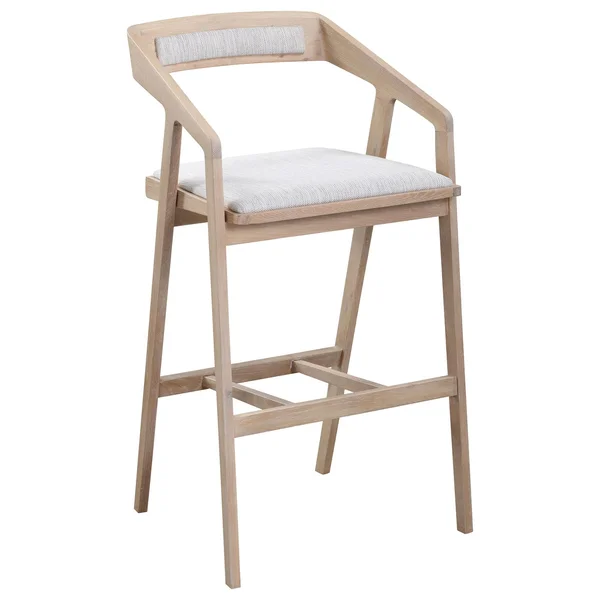 Moe's Home Collection Padma Oak Bar Stool Light Grey
