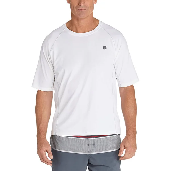 Men's Hightide Short Sleeve Swim Shirt, UPF 50+ Shirts For Men, White