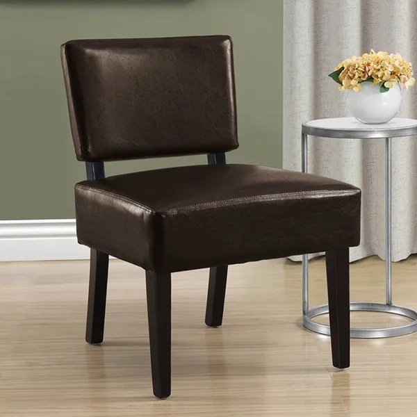 27.5x22 x 22.75x22 x 31.5x22 Charcoal - Foam, Solid Wood, Leather-Look - Accent Chair