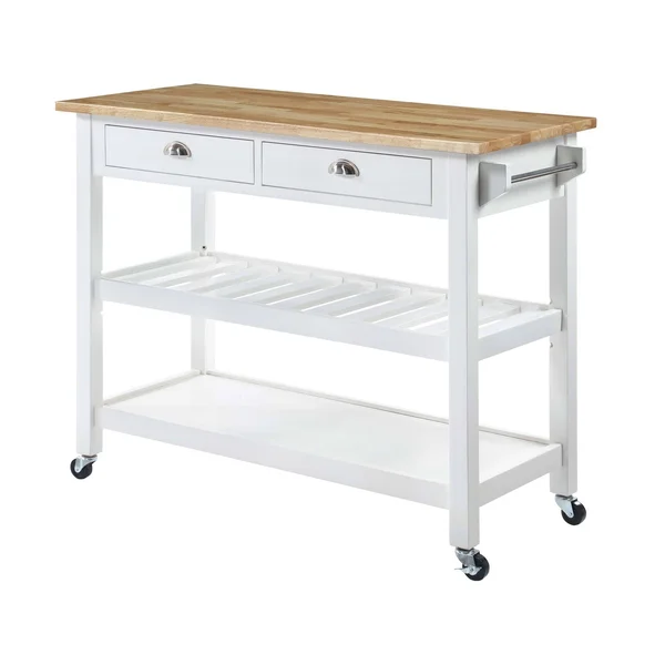 Convenience Concepts American Heritage Butcher Block Top Kitchen Cart