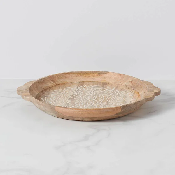 Lenox Textured Neutrals Wood Round Platter 884757