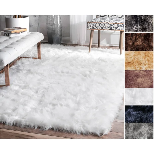 Legacy Faux Sheepskin Shag Area Rug - Sunset 4& x 6&