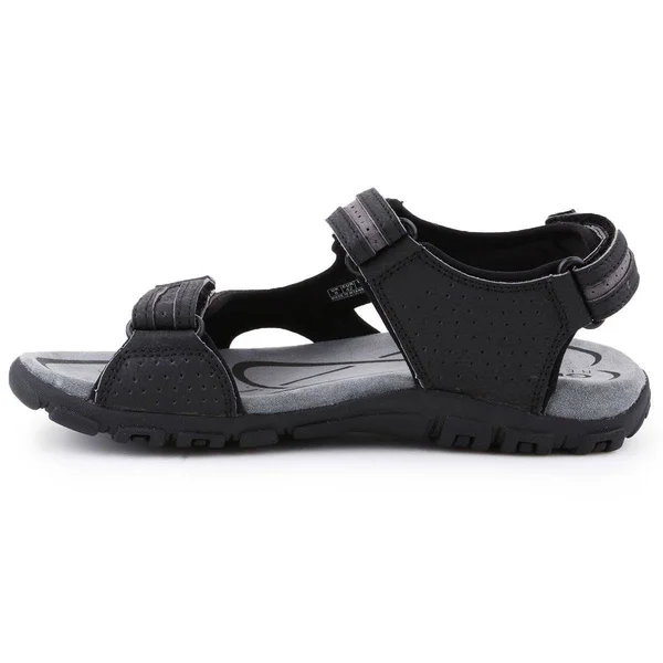 Geox Strada Sandal - Black - Leather Sandals