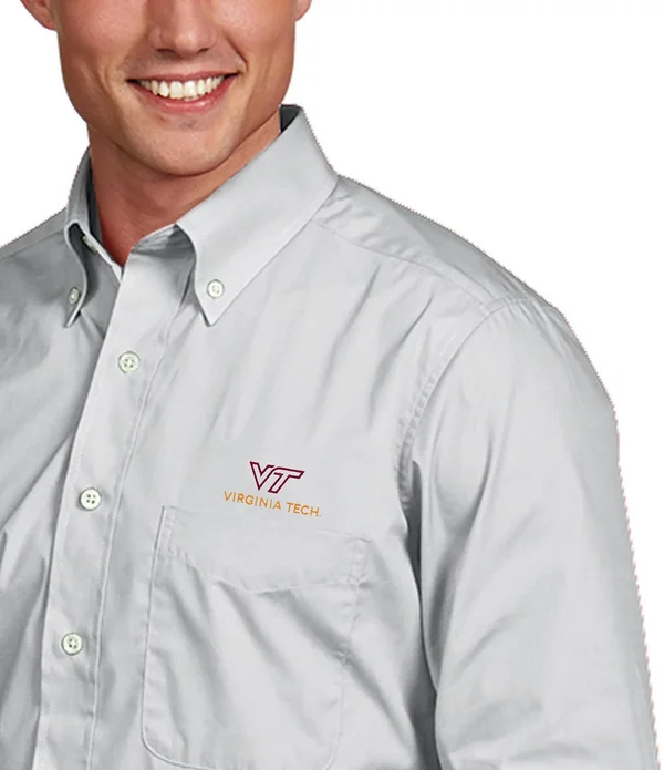 Clemson Tigers Antigua Dynasty Woven Long Sleeve Button-Down Shirt - Purple - Size: XL