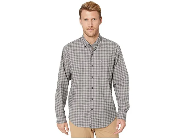 Tommy Bahama Men's Newport Coast Cimarron Check IslandZone Shirt - Bala Shark - Size L