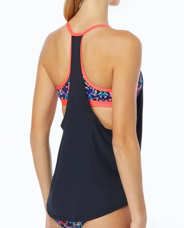TYR Women's Carnivale Shea 2 in 1 Tank M Black, Multi