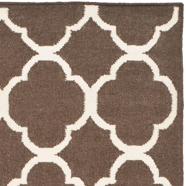 Safavieh Dhurries Grey/Ivory Area Rug; 8& x 10&