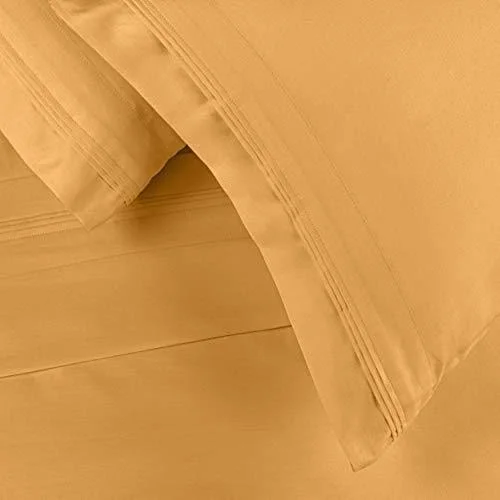 Impressions Arlington Egyptian Cotton Solid Sheet Set, Split King, Maple Sugar