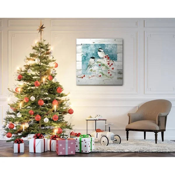 Wexford Home Merry and Bright -Gallery Wrapped Canvas - Yellow - Blue, Green, Red, Black, White 24x24, Size: 24 x 24
