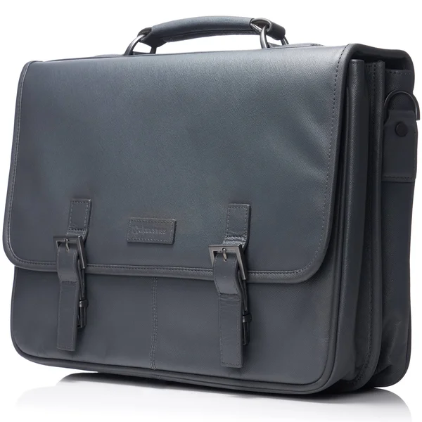 Alpine Swiss Genuine Leather 15.6” Laptop Briefcase Flap Over Messenger Bag - 16" x 12.5" x 4"