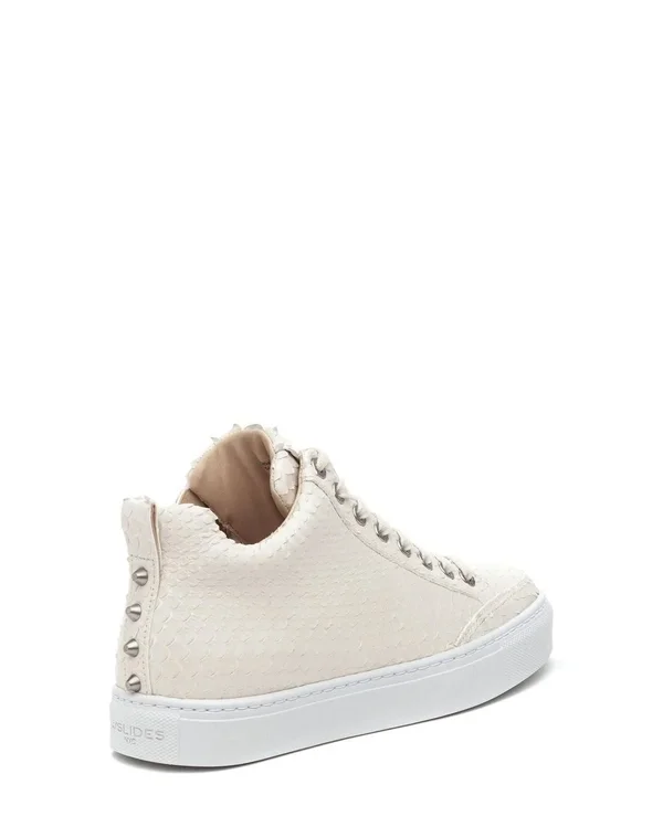 J/Slides Leesa Cut Sneaker Off White Embossed - White 7 Medium