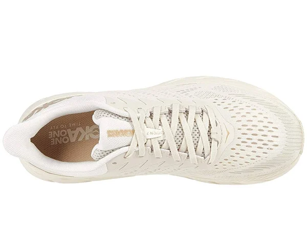 Hoka Women's Clifton 7 Road Running Shoes in Almond Milk/Bronze - Size 5 W