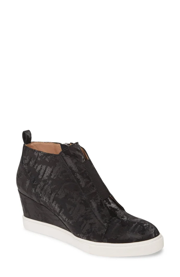 Women's Linea Paolo Felicia III Wedge Sneaker, Size 5.5 M - Black