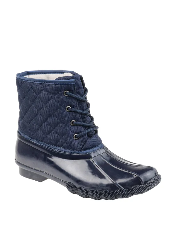 Women's Journee Collection Chill Duck Boot - Navy - Size 9