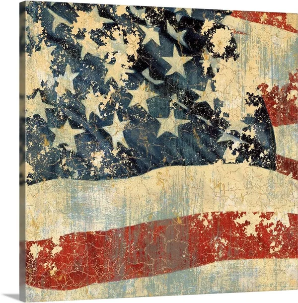 Old Glory II, Large Solid-Faced Canvas Wall Art Print, Great Big Canvas