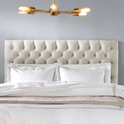 Deeanna Upholstered Panel Headboard Size: Queen, Upholstery: Light Gray