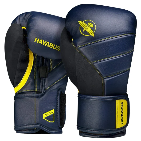 Hayabusa T3 Boxing Gloves - Navy/Yellow - 18 oz