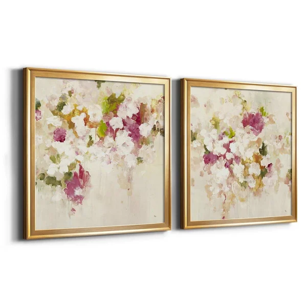 Floral Muse III-Framed Gallery Wrapped Canvas - Ready to Hang - Gold - 16x16