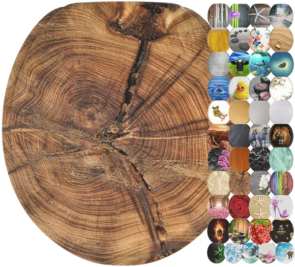 Sanilo Round Toilet SEAT - Wide Choice of Slow Close Toilet Seats, Molded Wood, Strong Hinges (Old Tree)
