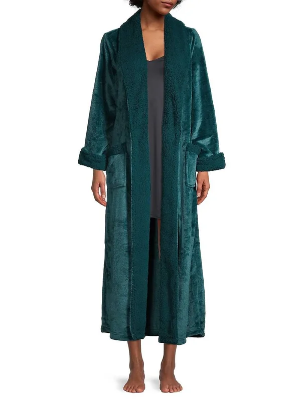 Natori Plush Long Robe - Ecru, Women's, Medium