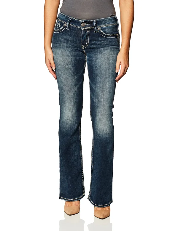 Silver Jeans Co. Avery High-Rise Slim Bootcut Jeans - Indigo