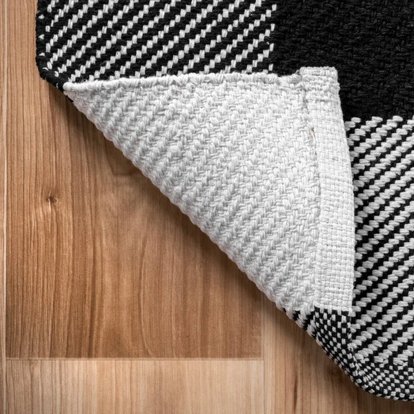 nuLOOM Rylie Buffalo Plaid Flatweave Area Rug - 2& x 6& Runner - Black