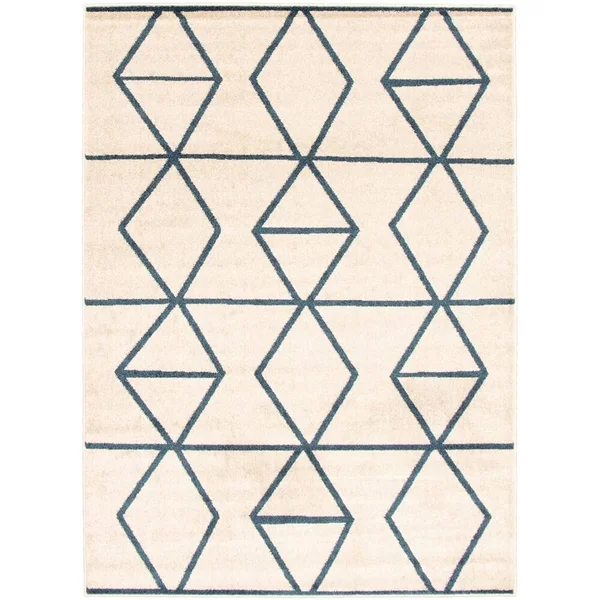 ECARPETGALLERY Ana 5'3 x 7'3 Area Rug in Ivory/Blue
