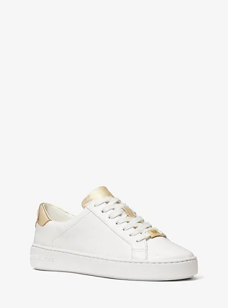 Michael Michael Kors Irving Lace-Up Sneakers - Optic White/Gold