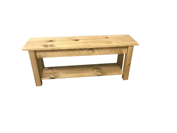 Ezekiel and Stearns Ranch Golden Oak Bench with Shelf 54x22