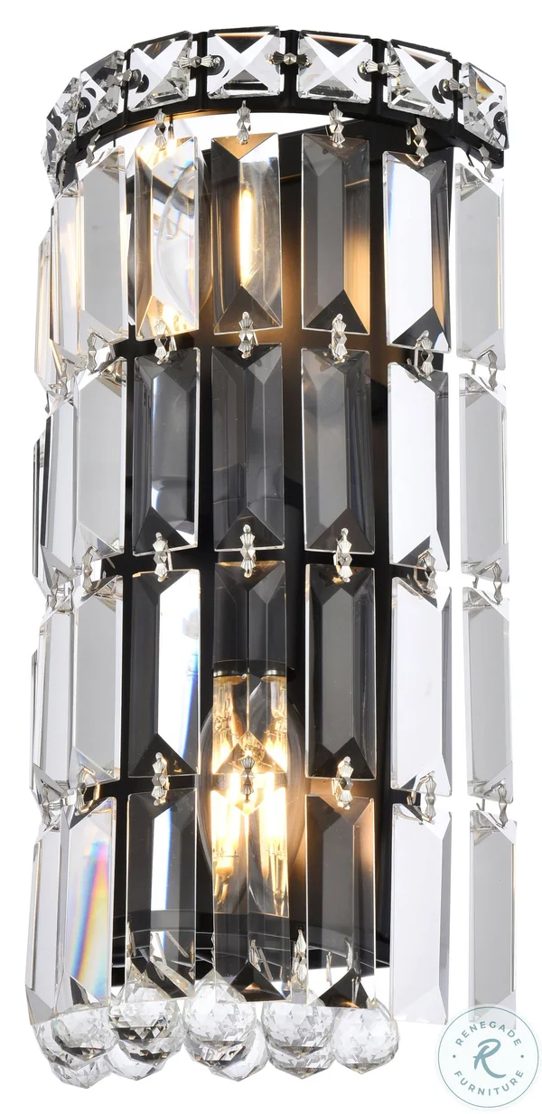 Elegant Lighting V2030W6BK-RC 6 in. Maxime Wall Sconce Black
