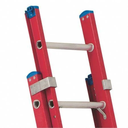 Westward 44yy40 40 ft Fiberglass Extension Ladder, 300 lb Load Capacity