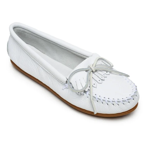 Minnetonka Deerskin Kilty 9.5 Women's White