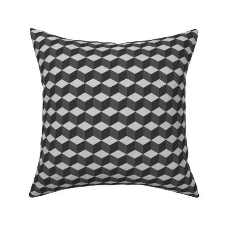 Geometric Green and White Throw Pillow Cover W Optional Insert by Roostery, Size: Cover + Insert Add Gray