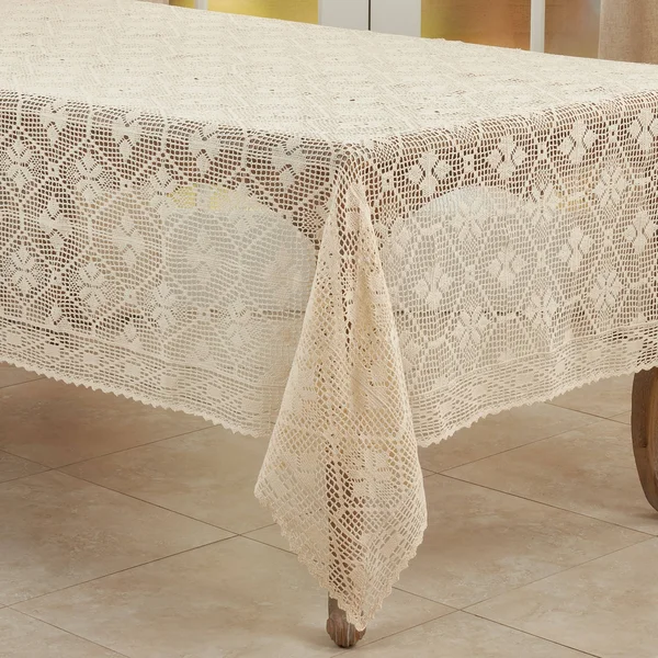 Crochet Design Tablecloth - Saro Lifestyle 9820.E6588B